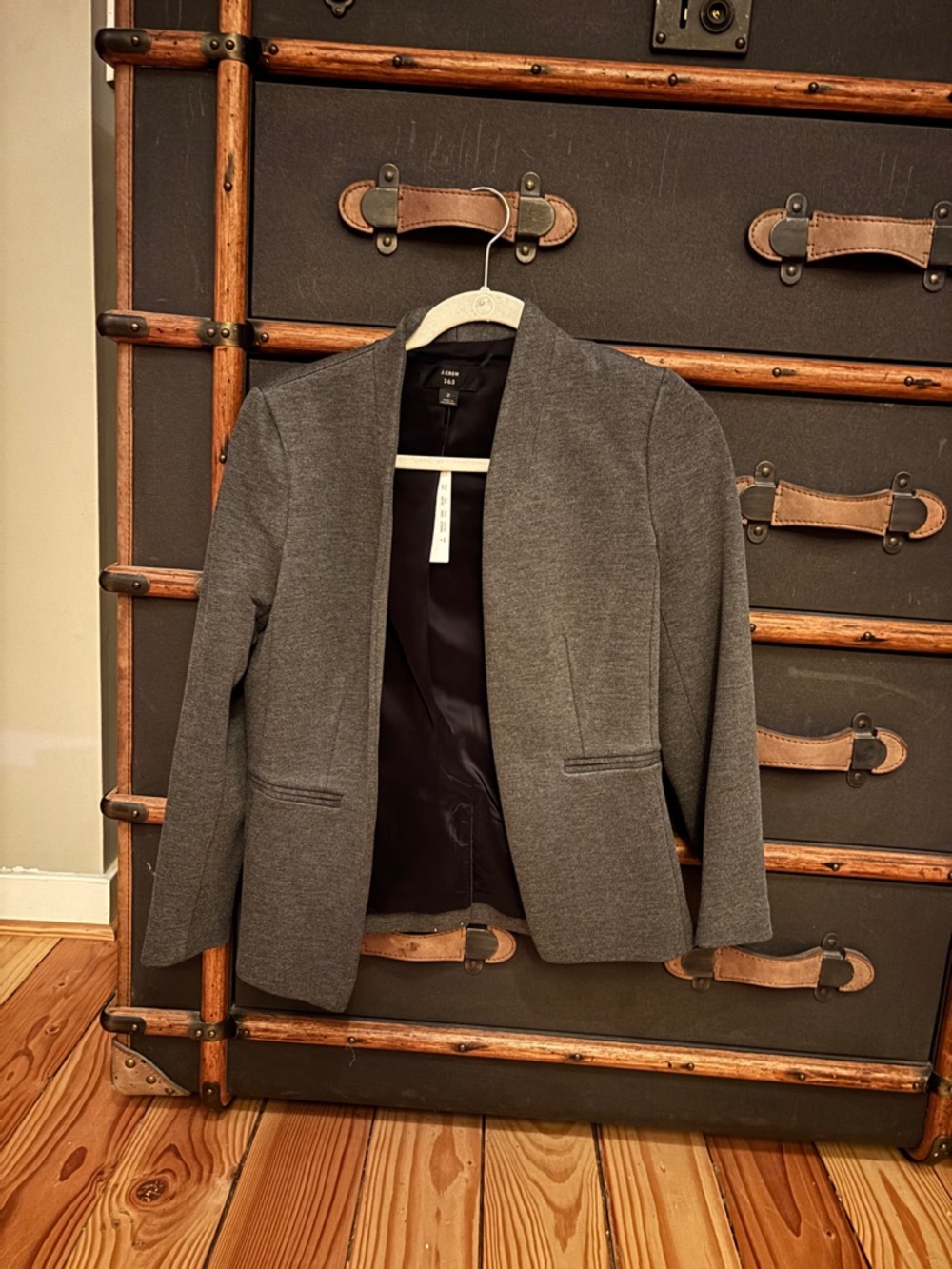 J. Crew Gray Open-Front Blazer